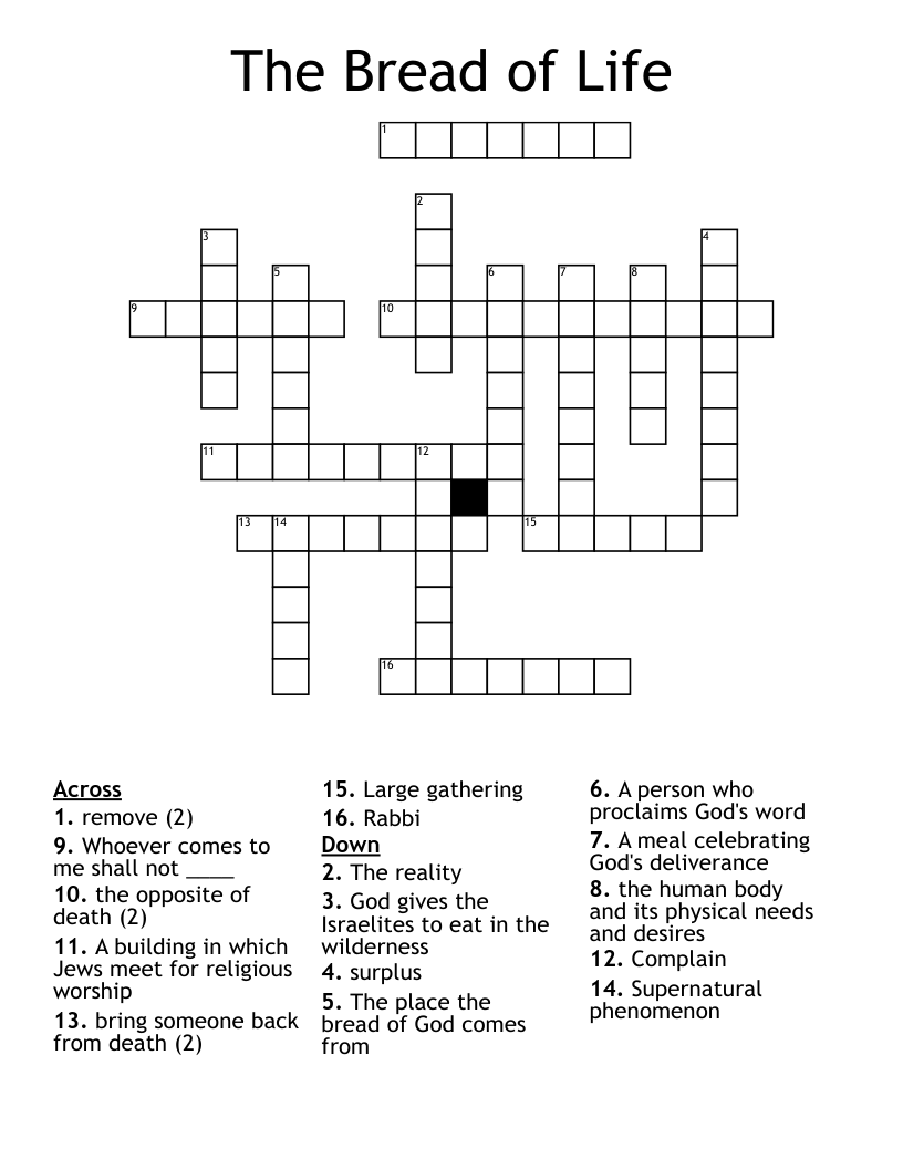The Bread Of Life Crossword WordMint