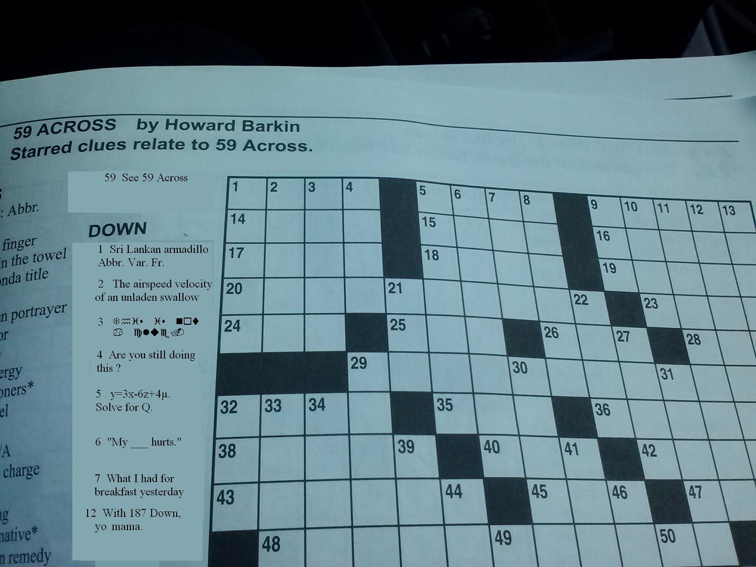 Frank Longo Crossword Printable