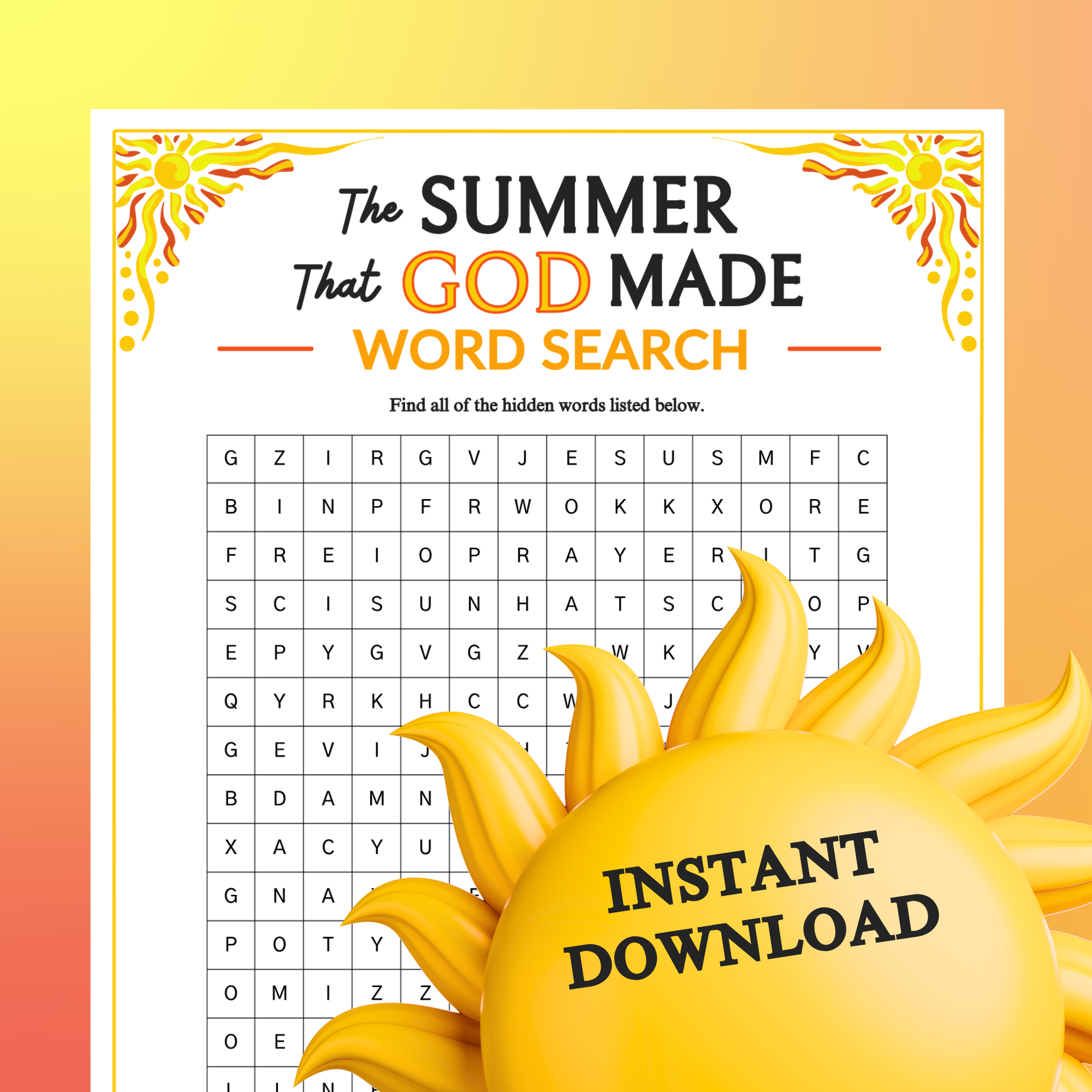 The Summer That God Made Crossword Puzzle Printable For Church Kids Teens Adults Sunday School Ministry Bible Learning Activity Classful The Summer That God Made Crossword Puzzle Printable For Church Kids Teens Adults Sunday School Ministry Bible Learning Activity Classful