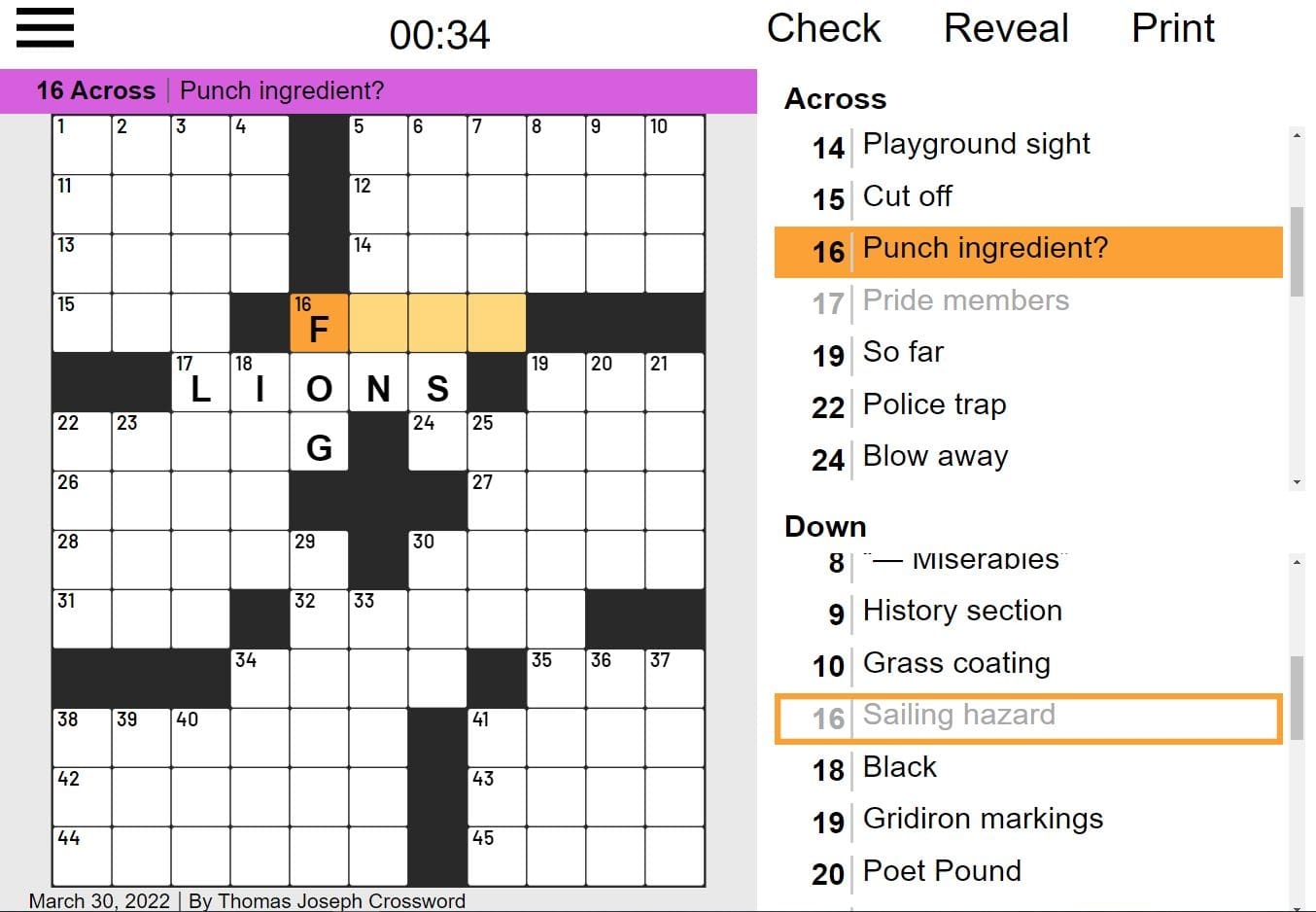 thomas joseph crossword instantly play thomas joseph crossword online for free thomas joseph crossword instantly play thomas joseph crossword online for free