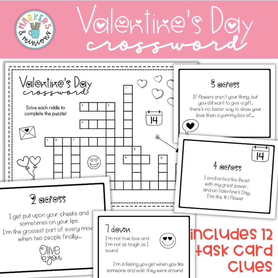 Valentine's Day Crossword Printable Valentine's Day Crossword Printable