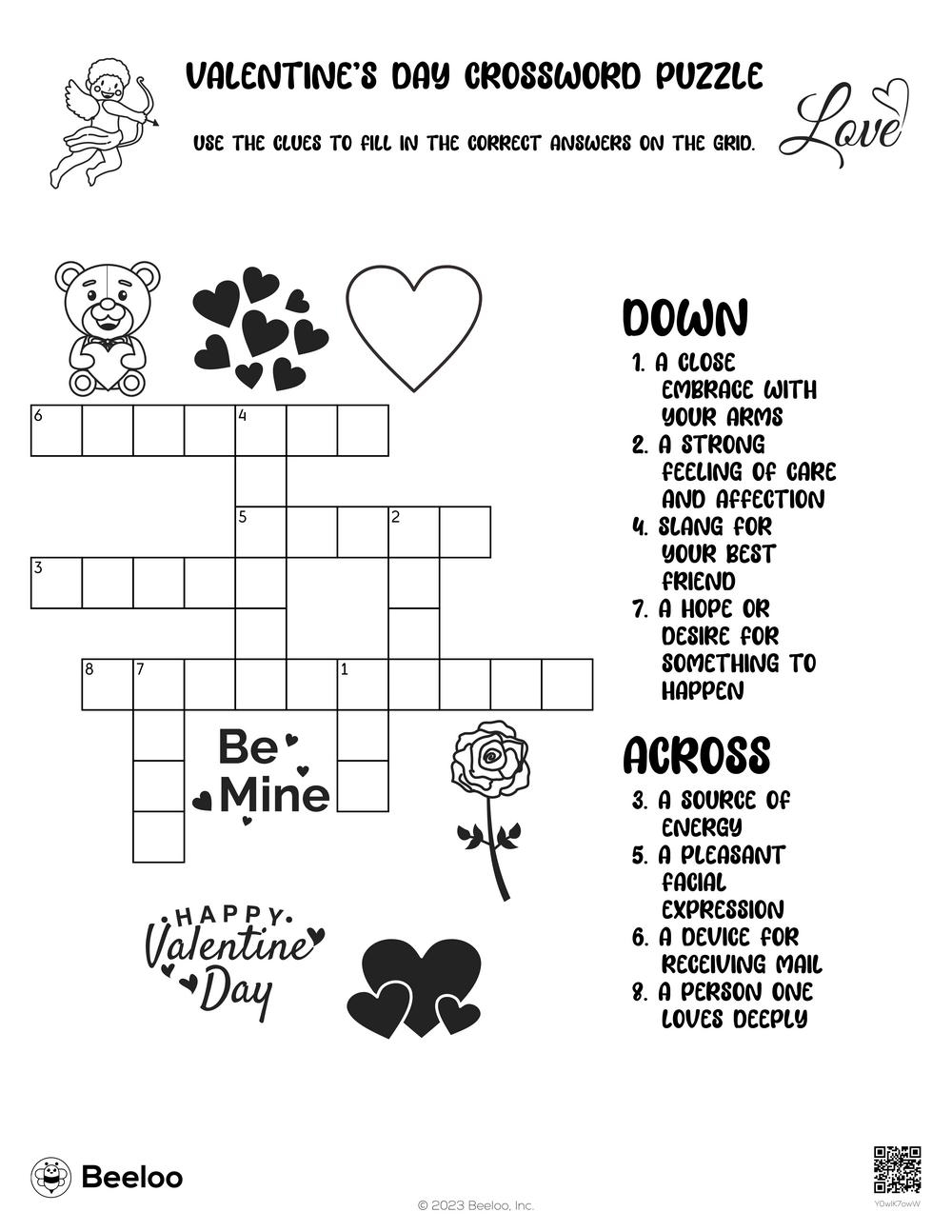 Valentine s Day Crossword Puzzle Beeloo Printable Crafts And Activities For Kids Valentine s Day Crossword Puzzle Beeloo Printable Crafts And Activities For Kids