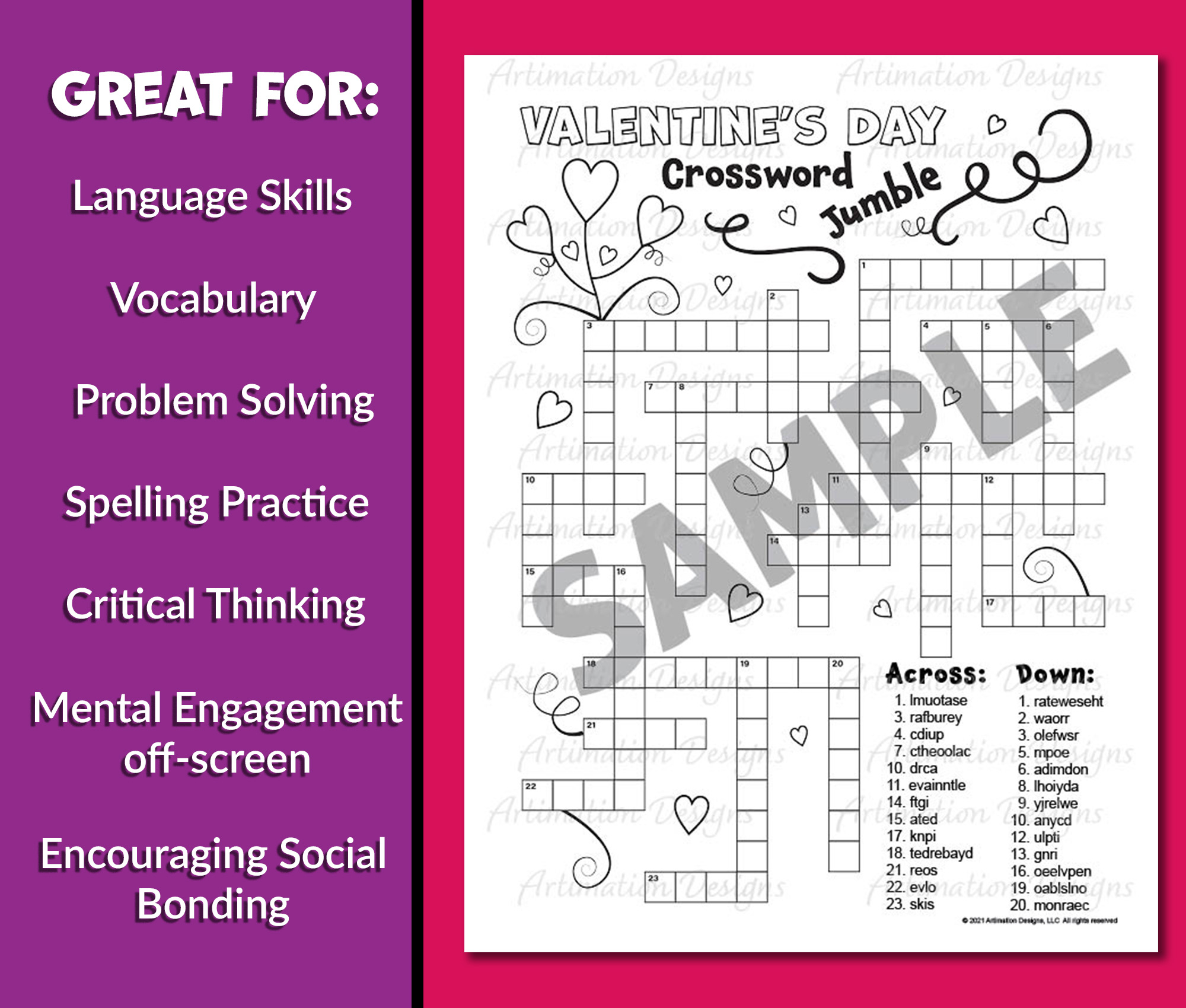 February Crossword Puzzles Free Printable