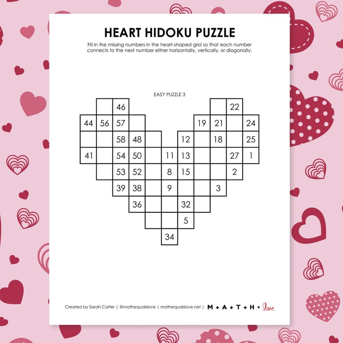 Valentine s Day Math Love Valentine s Day Math Love