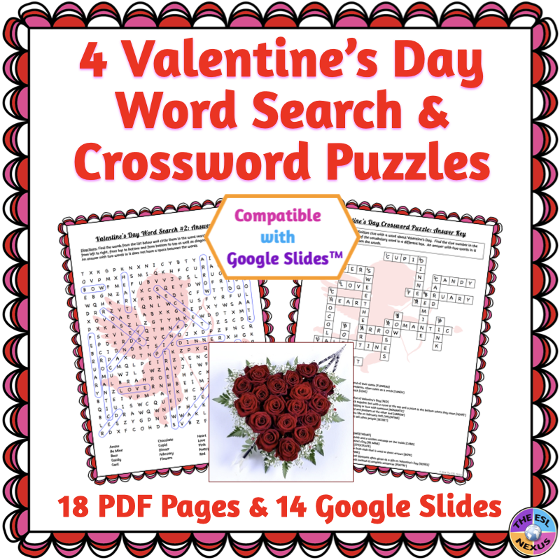 Valentine s Day Word Search And Crossword Puzzles Made By Teachers Valentine s Day Word Search And Crossword Puzzles Made By Teachers
