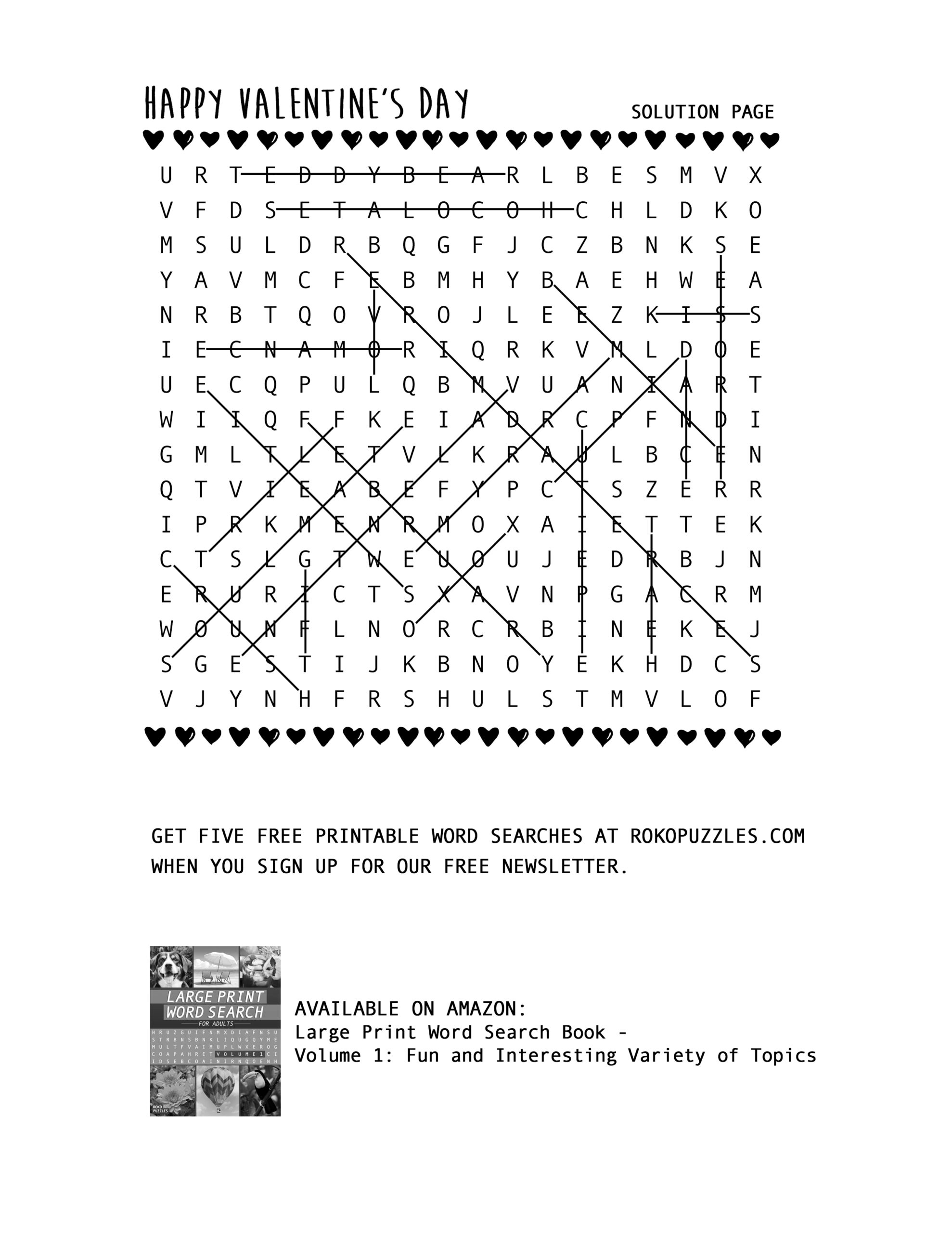 Valentine s Day Word Search Free Printable Download RokoPuzzles Valentine s Day Word Search Free Printable Download RokoPuzzles