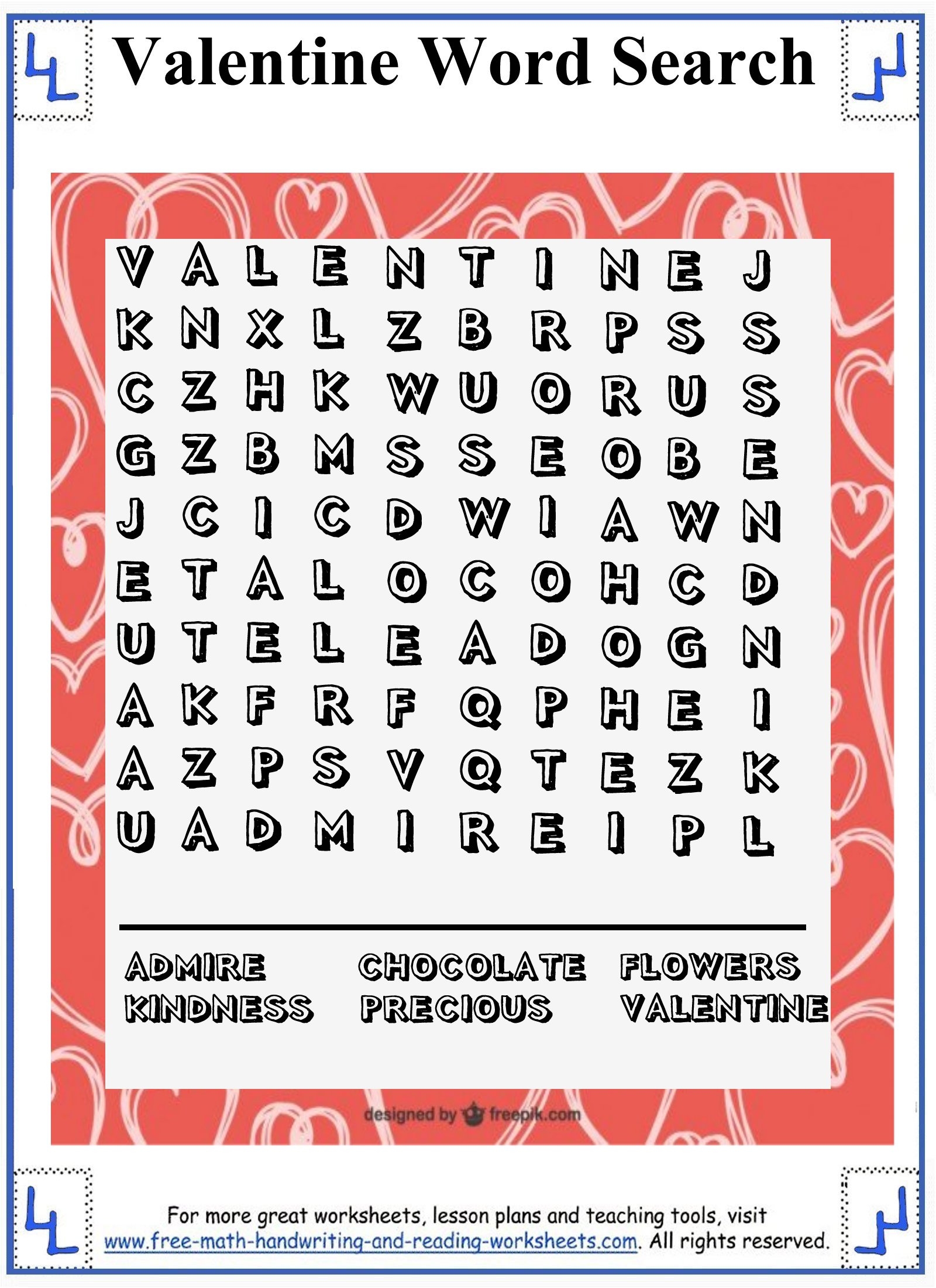 Valentine Word Search Printable Puzzles Valentine Word Search Printable Puzzles