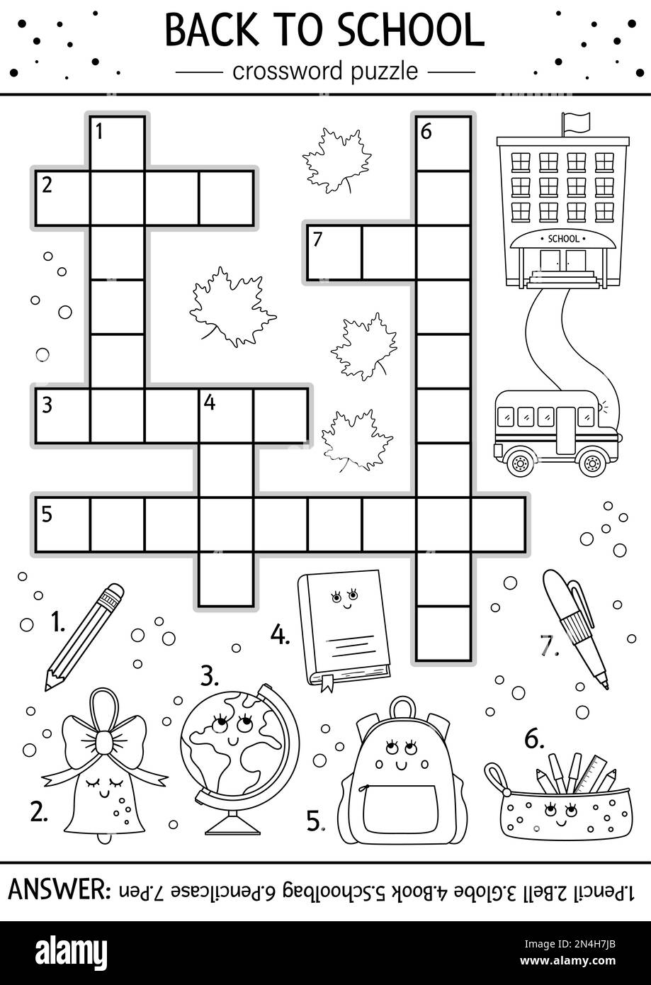 Vector Black And White Back To School Crossword Puzzle For Kids Simple Line Quiz With School Objects For Children Educational Autumn Activity Or Col Stock Vector Image Art Alamy Vector Black And White Back To School Crossword Puzzle For Kids Simple Line Quiz With School Objects For Children Educational Autumn Activity Or Col Stock Vector Image Art Alamy