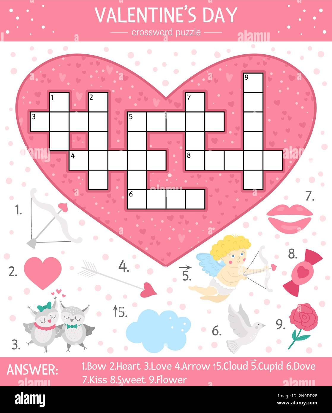 Valentine's Crossword Printable Valentine's Crossword Printable