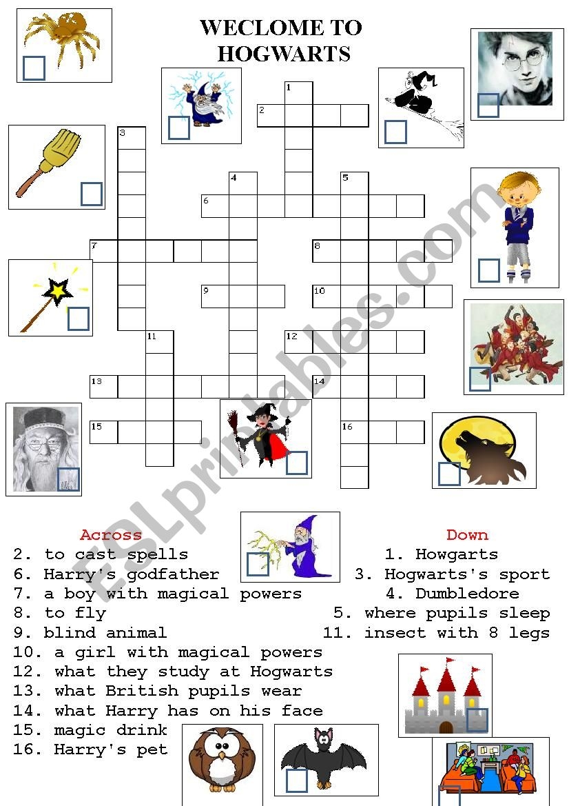 Harry Potter Crossword Printable