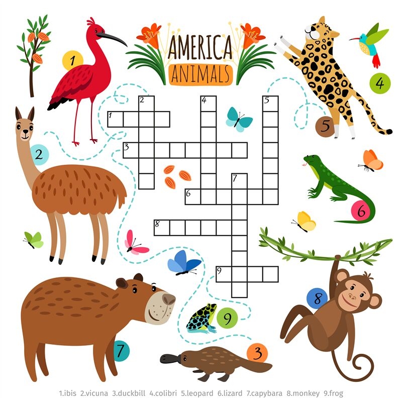 Wild Animals Crossword Puzzle By SmartStartStocker TheHungryJPEG