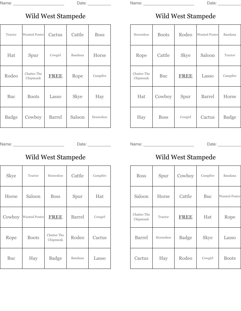 Wild West Words Word Search WordMint Wild West Words Word Search WordMint