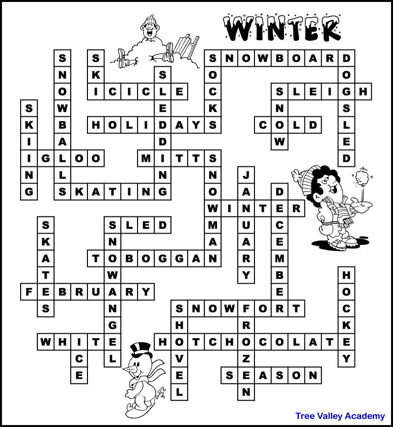 Winter Fill In Word Puzzles For Kids Tree Valley Academy Winter Fill In Word Puzzles For Kids Tree Valley Academy
