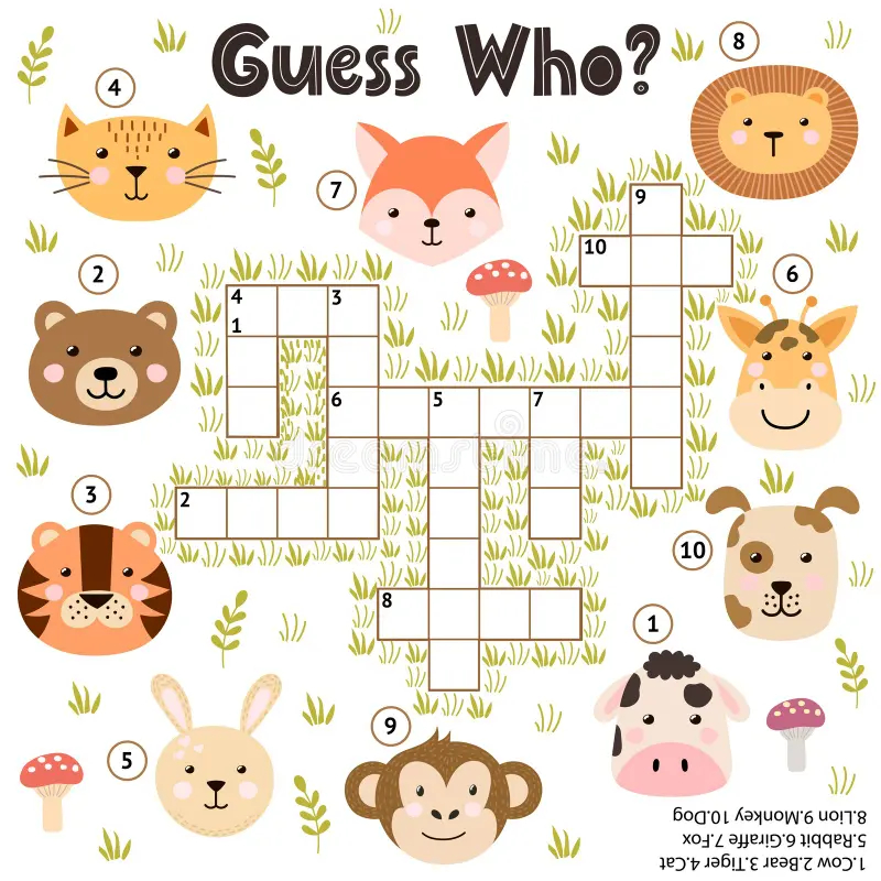Woodland Crossword for Kids Printable Woodland Crossword for Kids Printable