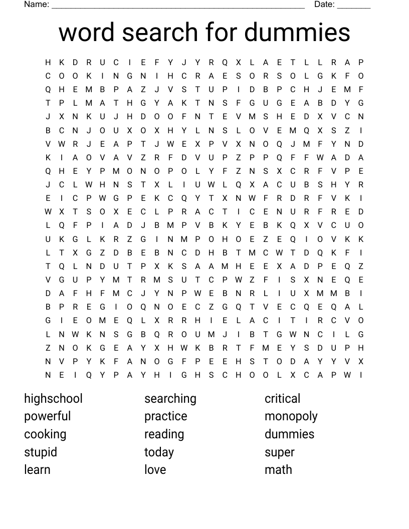 Word Search For Dummies WordMint