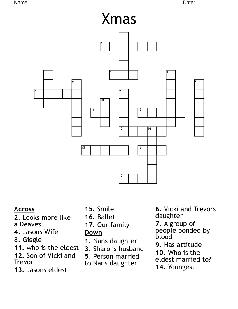 Xmas Crossword WordMint